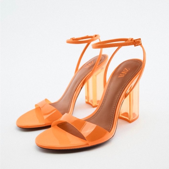 Zara Shoes - Orange clear sandals